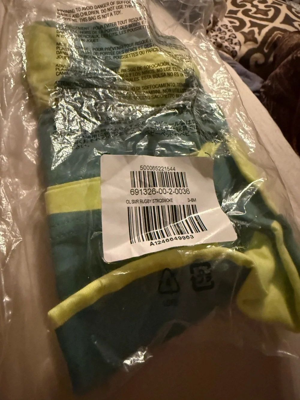 GAP Baby Striped Short Sleeve Romper - Teal & Yellow